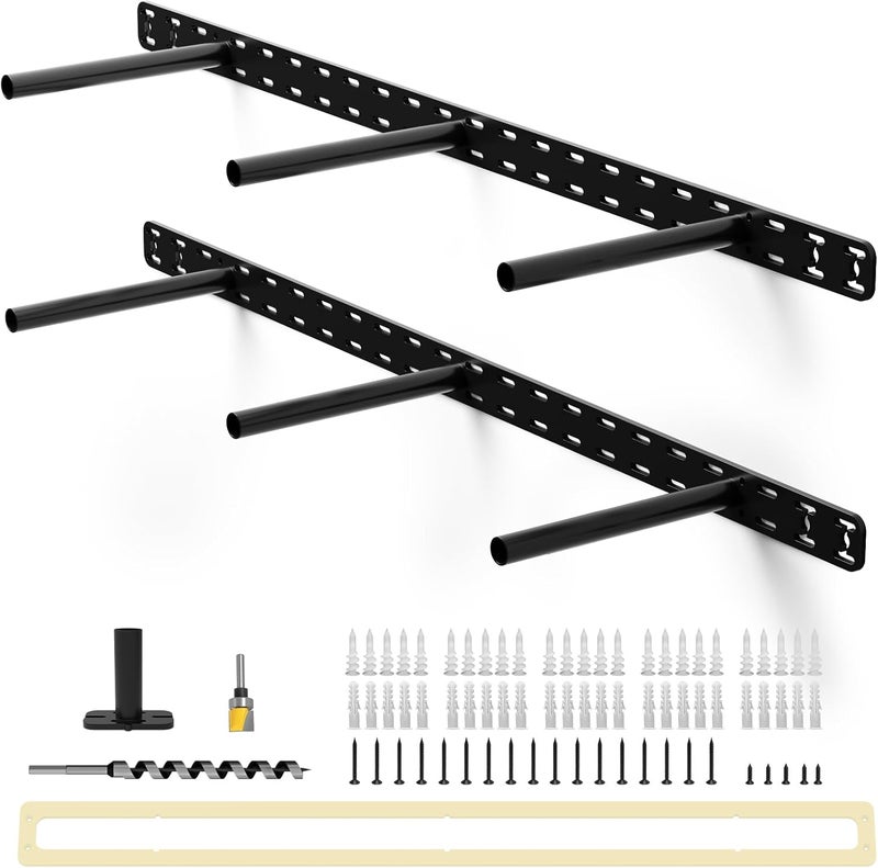 Craftersmark 2pcs Floating Shelf Hardware Heavy Duty Hidden Shelf Brackets Support,Wall Mounting Invisible Floating Shelves Bracket (34" x 6" x 1.5" with Tools) - Image 1